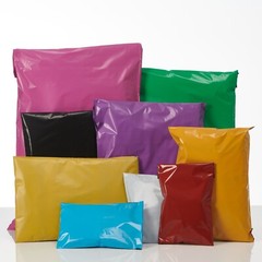 Coloured Mailing Bags Strong Polythene Postage Parcel Postal Seal Mixed All Size