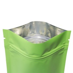 100pc Matte Flat Green Both Sides Metallic Mylar Zip Lock Bags 10x15cm 4x6in
