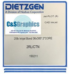 2 ROLLS 36” X 300′ 20lb Bond Plotter Paper