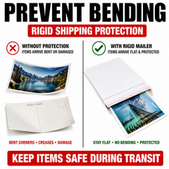 5×7 Rigid Photo Mailers White Self Seal Stay Flat Cardboard Envelopes