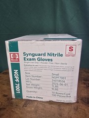 Size Small Synguard Nitrile Exam Gloves NGPF-7001 Case of 10 Boxes 1000-Piece