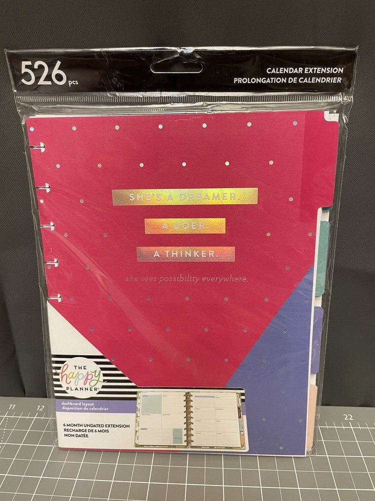 Happy Planner 6 Month Classic 9 Disc Extension Dashboard Layout 526 Pc