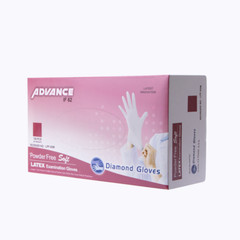 100 X-SMALL XS Advance IF62 Latex Exam Gloves White Powder-Free, Textured
