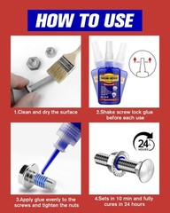 Threadlocker Blue, Thread Lock Medium Strength Lock Tight for Nuts, Bolts, Faste