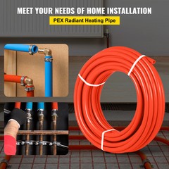 VEVOR 1/2″x1000ft Pex Tubing Oxygen Barrier Red Pex-B Pipe Radiant Floor Heat