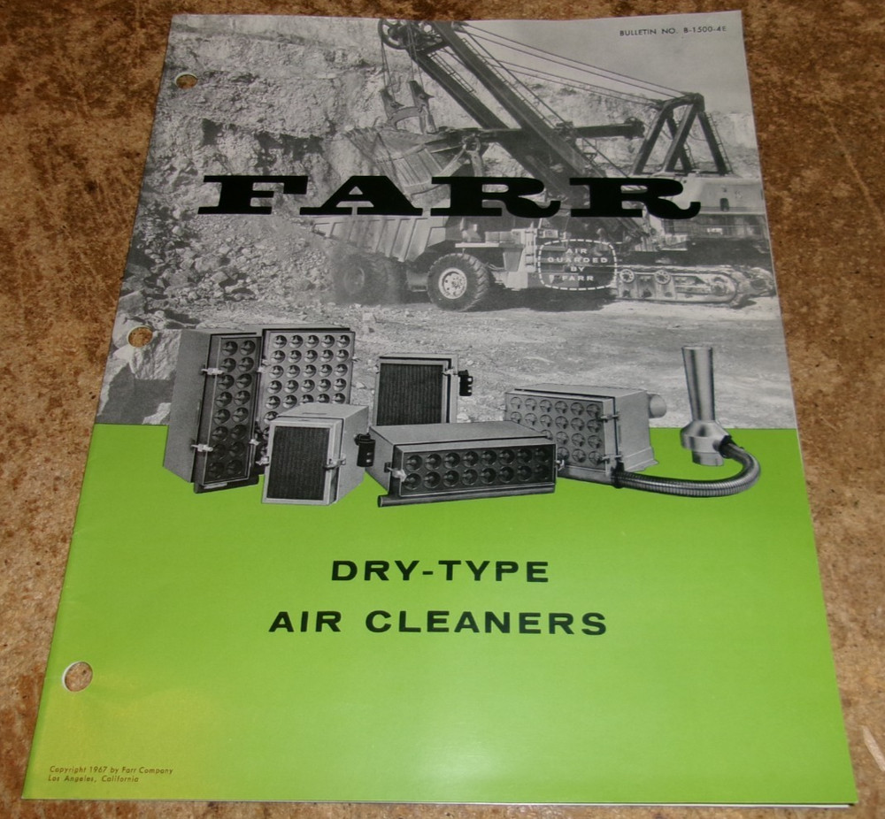 1967 farr dry-type air cleaners brochure in nice shape used