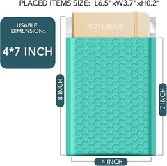 500pcs Bulk Bubble Mailers 4×8″ Small Padded Envelope Mailing Bags 4×7 Teal #000