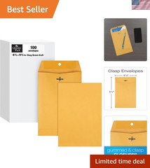 Clasp Envelopes, 6.5 x 9.5 Inch Brown Kraft Catalog Envelopes, for Mailing Sm…