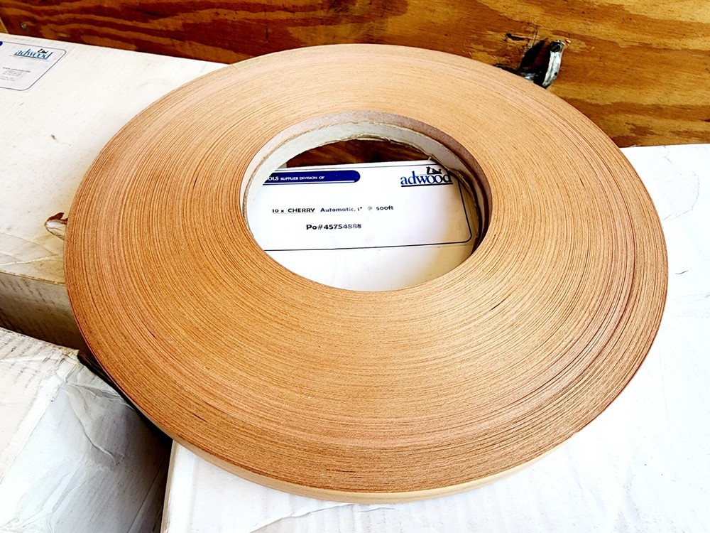 500′ Roll- Adwood Cherry Automatic 1″ Wood Veneer Edge Banding