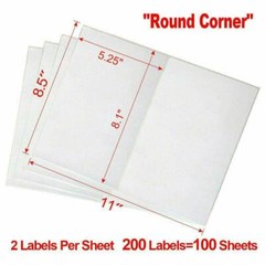 500 Half Sheet Shipping Labels Page 8.5×5.5 Self Adhesive Round 2 Per Sheet US
