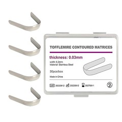 30pcs Dental Tofflemire Contoured Matrices Bands Stainless Premolar Matrix Bands