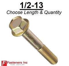 1/2-13 Grade 8 Flange Frame Bolt Yellow Zinc Plated (All Sizes & Qty’s) 1/2″
