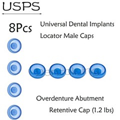 US Dental overdenture Locator Abutment Retention Caps Male Cap Inserts Set