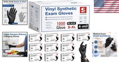 Disposable Gloves – Latex-Free Black Vinyl (1000)