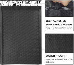 #2 8.5×12 Usable space 8.5″ x 11.Poly Bubble Mailer Padded Envelopes Black color