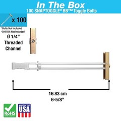 Toggler 24014 1/4″ x 20 Wall Anchors with No Bolts (Box of 100)