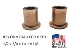 2pc, 1/2″ x 3/4″ x 1″ Bronze Flanged Bushing, AMERICAN BRONZE – Made In USA