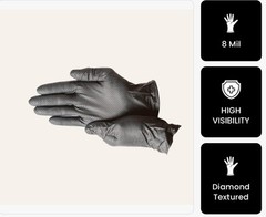 Diamond Grip 8MIL Nitrile Gloves – Black, SIZE: SMALL (Pack of 100)