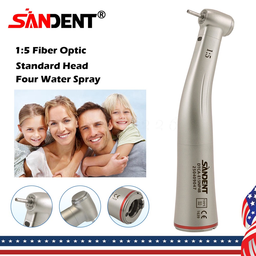 Dental 1:5 Optic LED Contra Angle Increasing Handpiece Fit NSK Electric Motor