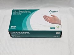 Sanek Vinyl Exam Gloves Large Clear Powder Free (3-Boxes, 300ct)