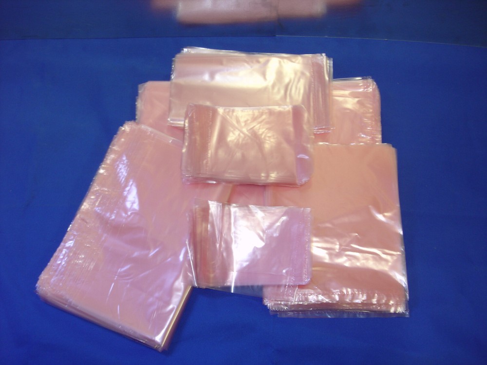 3×5 to 18×24 2Mil Pink AntiStatic Open Top Lay Flat Hard-drive Plastic Poly Bags