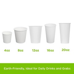 Karat Earth 4oz Eco-Friendly Paper Hot Cups – White (62mm) – 1,000 ct, KE-K504W
