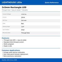 5 x 2x5x7mm Rectangle LEDs Wide Angle Red LED Square x 2 5 7 – 7x5x2 mm 2x7x5