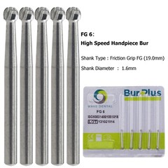 Wave Dental Carbide Bur FG330 Round 1/4 2 4 6 8 557 Friction Grip High Speed Bur
