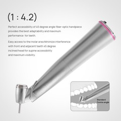 AZDENT Dental 1:4.2 LED 45 Degree Surgical Contra Angle /45°High Speed Handpiece