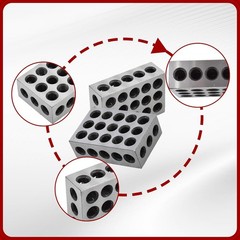 1 X 2 X 3 Inch Blocks Matched Pair Hardened Steel 23 Holes Accuracy 1 2 3 Block