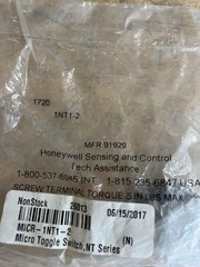Honeywell 1NT1-2 Toggle Switch SPST OFF-ON Screw Terminals