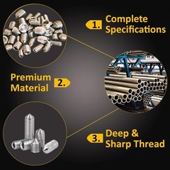 48 Pcs Assorted M3-M6 Hex Head Set Screws – Durable Stainless Steel Grub Screws