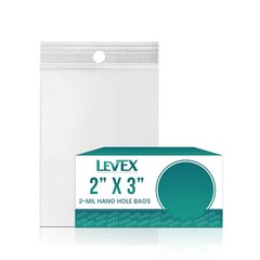 HANG HOLE HEAVY DUTY 2 Mil Clear Zip Seal Bags Reclosable Top Lock Plastic