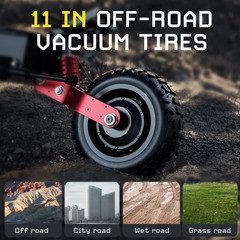 6000W Folding Dual Motor 60V 33A Adult Electric Scooter 11″ Road Tire E-Scooter