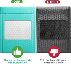 Poly Bubble Mailer Padded Bags Mailing Bubble Envelopes Bags #0 6×10″ 50Pc Teal