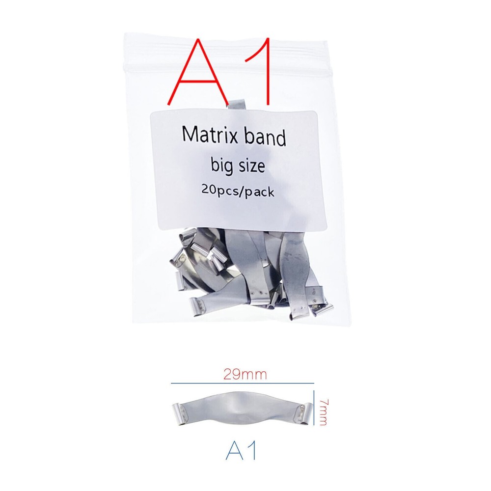 20Pcs/Pack Dental Saddle Contoured Metal Matrices Matrix Band A/B 6 Types