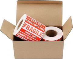 10000 Fragile Stickers 2×3 Handle with Care Thank You Mail Labels 500/Roll