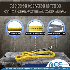 1″ x 3 /6 / 9ft 2 Ply Polyester Flat Eye Lifting Sling Strap Web Sling 3100 lbs