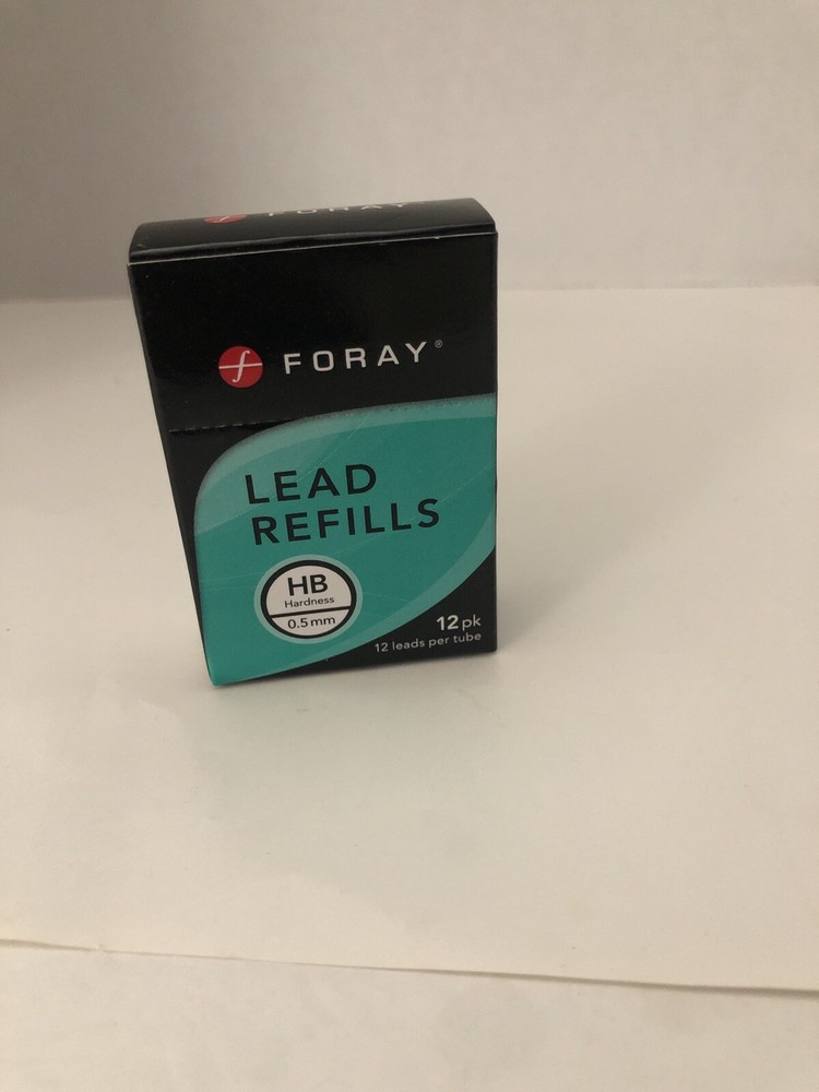 NEW FORAY Lead Refills,0.5 mm,HB Hardness. Pack Of 12 SHIPS N 24 HOURS