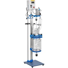 5L Jacketed Glass Reactor 110V Reaction Vessel 100w Digital 0-1200r/min US