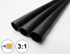 (1 FOOT) 1/4″ Black Heat Shrink Tube 3:1 Dual Wall Adhesive Glue Marine 6.4mm ID