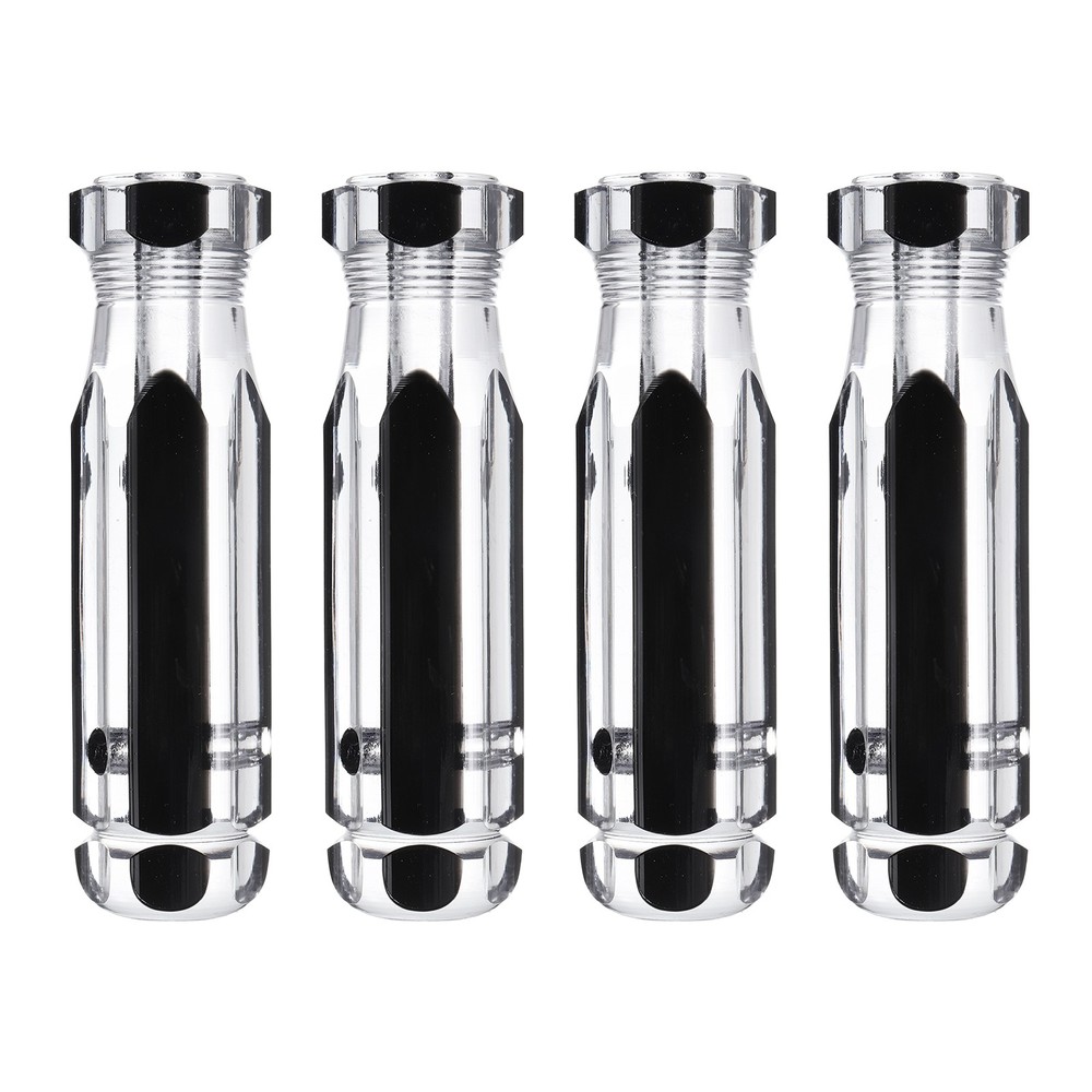 4pcs Pre-Drilled Blank Screwdriver Handles 6.3mm Hole 103mm Length Clear Black