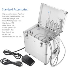 Dental Portable Mobile Delivery Unit System With Air Compressor 4Hole Suction