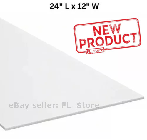 1/16 Inch Thick UHMW Plastic Sheet 24″ Length x 12 in Width Off-White Opaque NEW
