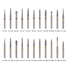 Dental Diamond FG Burs for High Speed Handpiece Friction Grip 1.6mm 100 Types