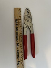 Vintage Unbranded Generic Hex Coaxial Cable Crimper Plier Tool Red Handles