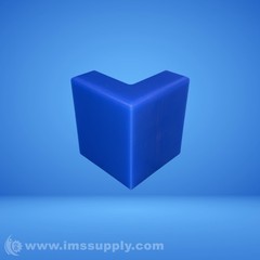 2 inch x 2 inch x 3 inch Blue Right Angle Threaded Block FNIP