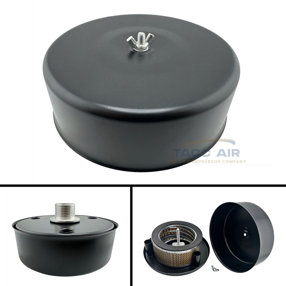 1″ NPT Air Compressor Intake Filter Silencer Assembly Metal Housing W/ Element