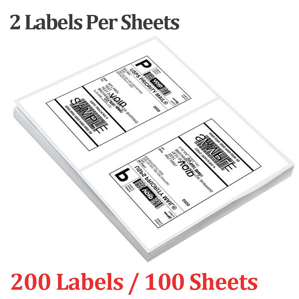 Address Shipping Labels 8.5×5.5″ Half Sheet Round Corner Adhesive Blank Labels