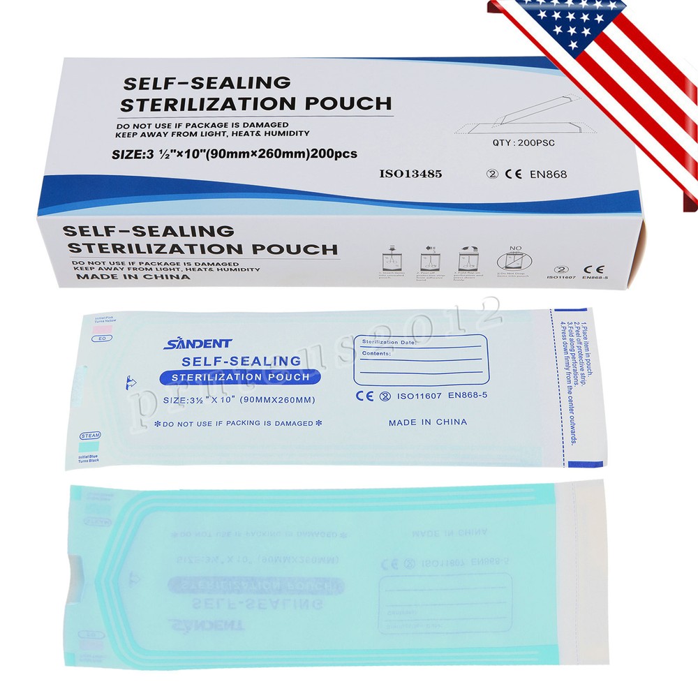 Self Seal Sterilization Pouches – Autoclave Sterilizer Bags 3.5×10 Tattoo
